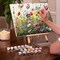 Paint by Numbers Kit for Adults Beginners 8Wx12L inch Canvas Pictures with Framed Drawing Painting Works with Wooden Triangle Easel Acrylic Pigment Flower